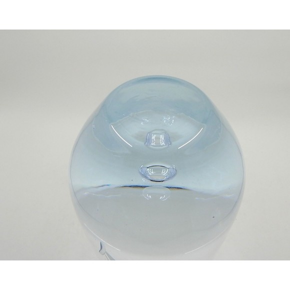 Randsfjord Handblown Glass Etched Bluebell Crystal Vase Controlled Bubble Base - Picture 5 of 12